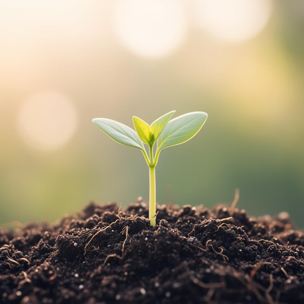 Jeune plante qui pousse — symbole d'espoir et de renouveau